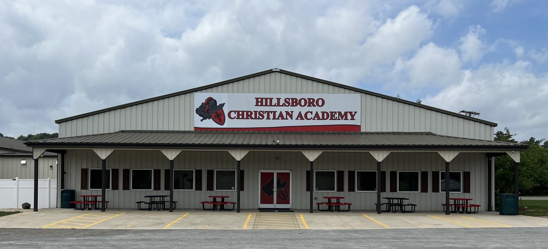 Outside of Hillsboro Christian Academy school