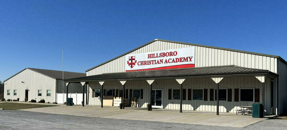 Outside of Hillsboro Christian Academy school